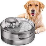 NPET DF10 Dog Water Fountain, 170oz/1.3Gallon/5L Large Automatic Pet Water Dispenser Cat Water Fountain with Cleaning Kit, Replacement Filter for Cat, Dogs, Multiple Pets