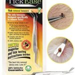 TickEase Dual-Tipped Tick Remover Tool, Tick Tweezers for Humans & Pets, First Aid Tweezers with Magnifier & Tick Testing Instructions