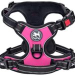 PoyPet No Pull Dog Harness, No Choke Front Clip Dog Reflective Harness, Adjustable Soft Padded Pet Vest with Easy Control Handle for Small to Large Dogs(Pink,M)