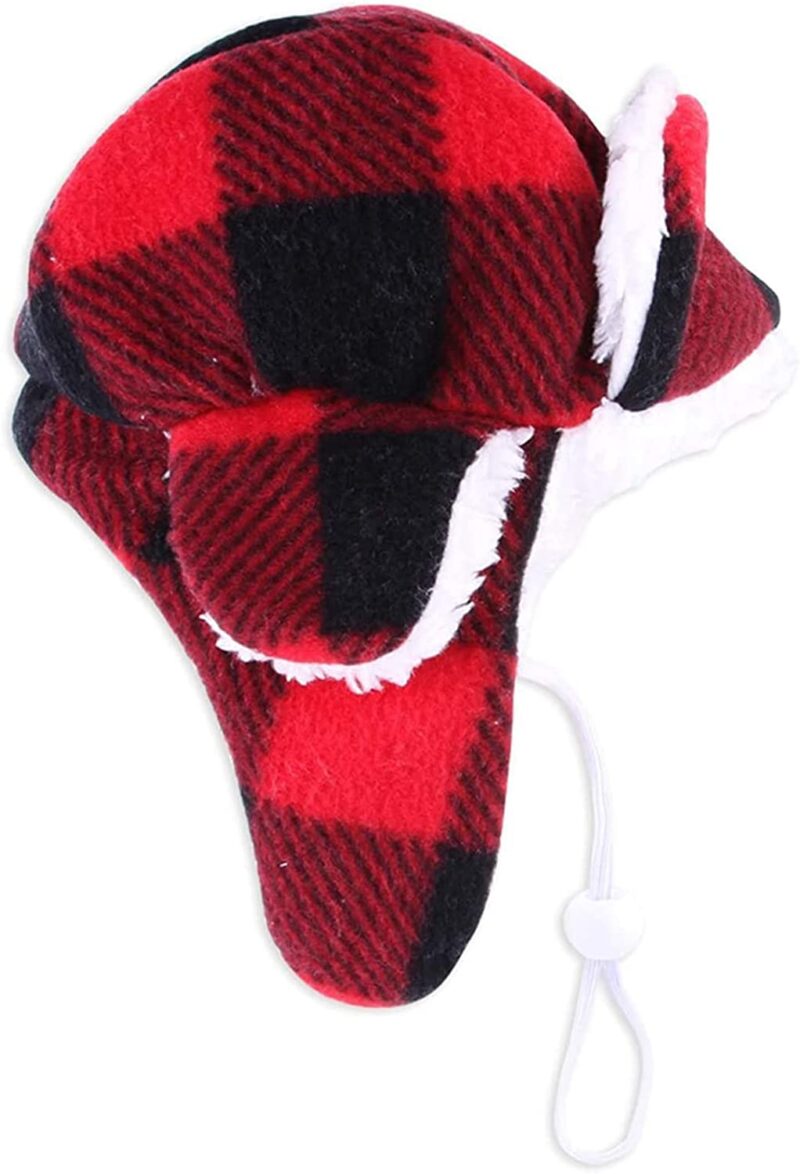 Dog Hats with Earmuffs Pets Warm Adjustable Trapper Hat for Small Medium Dogs - Image 7