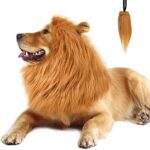CPPSLEE Lion Mane for Dog Costumes, Dog Lion Mane, Realistic Lion Wig for Medium to Large Sized Dogs, Large Dog Halloween Costumes, lion mane for dog， Halloween Costumes for Dogs (Brown)