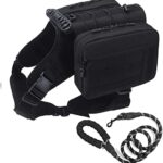 Dog Backpack, Hound Dog Harness with Detachable Saddle Bags&Leash for Traveling Camping Hiking, Backpack for Dogs to Wear, Suitable for Medium&Large Dog(Black)