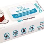 Best Pet Supplies 8" x 9" Pet Grooming Wipes for Dogs & Cats, 100 Pack, Plant-Based Deodorizer for Coats & Dry, Itchy, or Sensitive Skin, Clean Ears, Paws, & Butt - Moisturizing Coconut