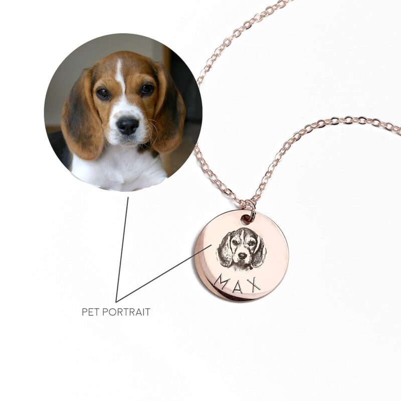 Personalized Pet Portrait Necklace Custom Pet Photo Jewelry Dog Portrait Necklace Cat Portrait Necklace Pet Memorial Necklace - Image 6