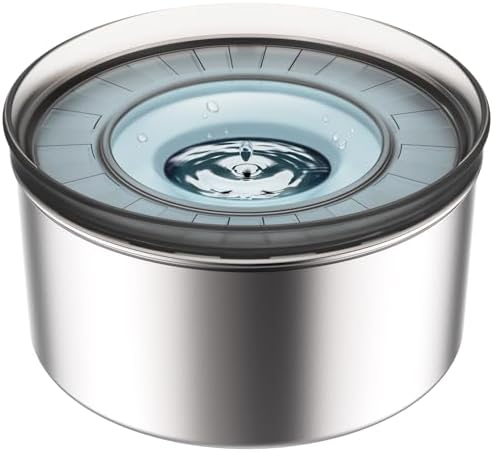 No Spill Dog Water Bowl, Food-Grade Stainless Steel Dog Bowl, 3L/100oz Large Capacity, No Splash Dog Water Bowl with Non-Slip Base, Slobber Stopper Water Bowl for Messy Drinkers [Anti Digging Lip]