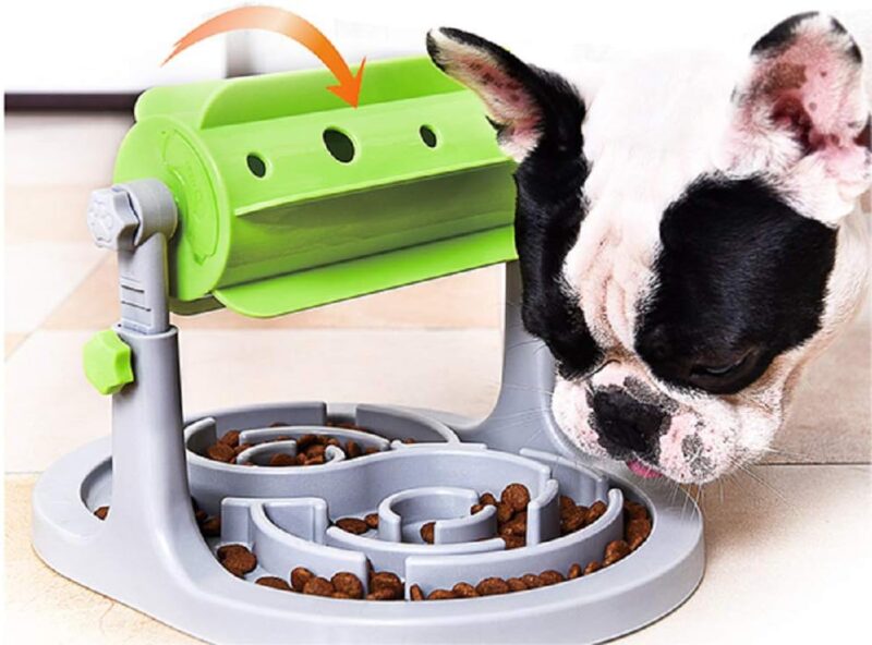 Interactive Dog & Cat Food Puzzle Toy - Treat Boredom Dispensing Slow Feeder - Anxiety IQ Training in Smart Feeding and Adjustable Height for Small/Medium Dogs - Image 3