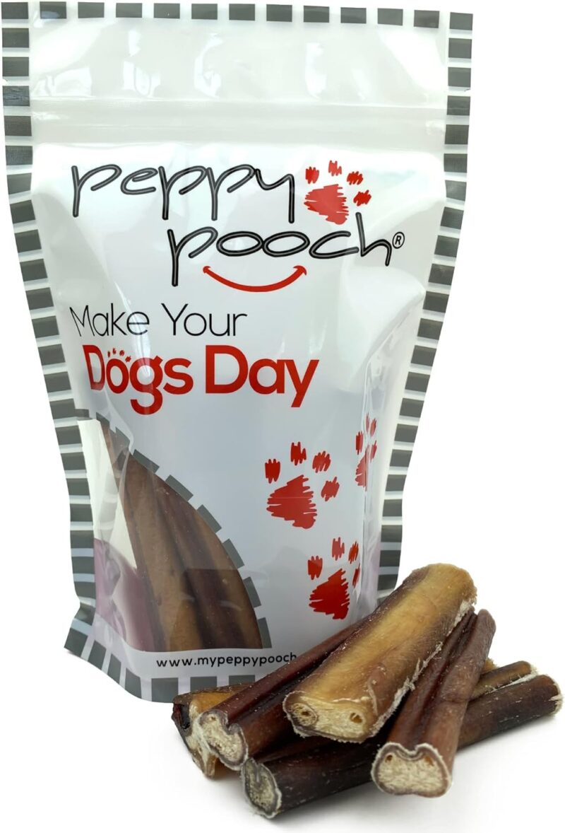 Peppy Pooch Bully Sticks Small 20 Pack. All-Natural American Beef Dog Chews. Made in The USA.