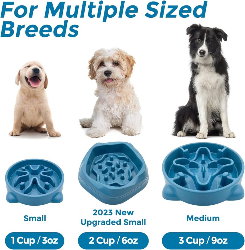 2 Pack Slow Feeder Dog Bowls Non Slip Puppy Bowl Durable Dog Puzzle Feeder Bloat Stop Dog Food Bowls for Puppy and Small Dogs, BPA Free, 1 Cup - Image 5