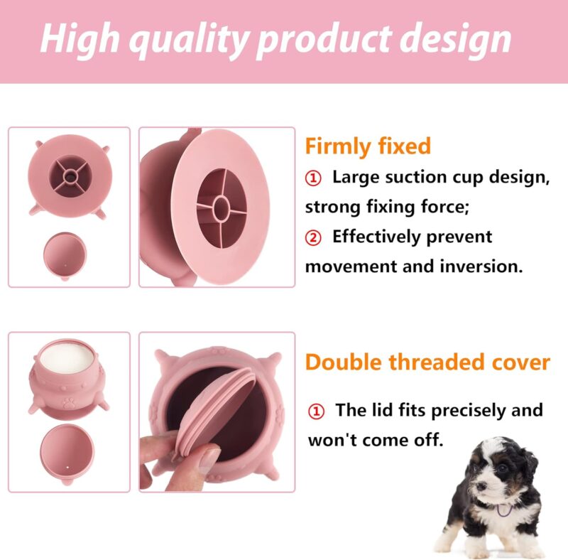 Puppy Bottles for Nursing,Puppy Milk feeders for Multiple Puppies Nipple,Puppy Feeder Milk Bowl,4 Nipples Silicone Puppy Nursing Station,Feeder Bowl for Kittens, Puppies,Capacity 240ml（Pink） - Image 5