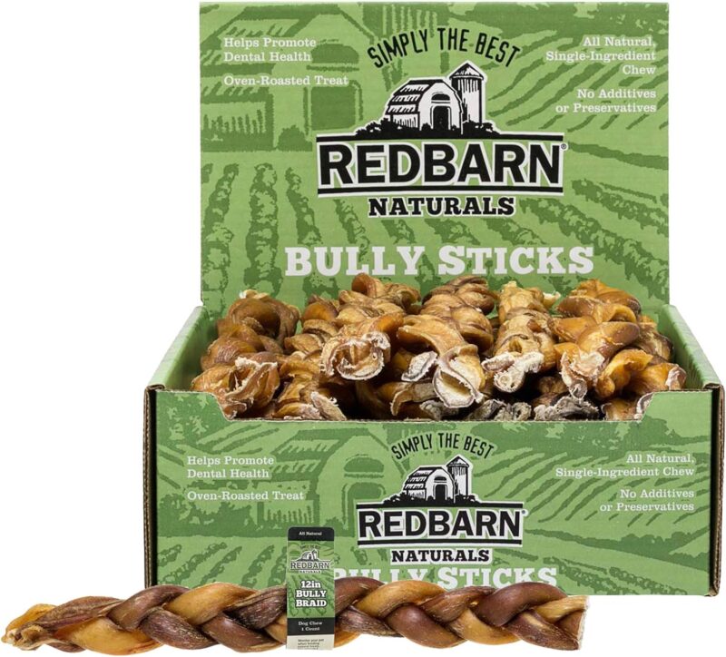 Redbarn 12" Braided Bully Sticks for Dogs (Pack of 1)