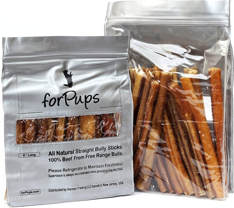 forPups (1 Pound – 8 Inch) (Thick) (16 oz Pack) All Natural Premium Quality Bully Sticks (8”) (1 lb – Thick) (16 oz)