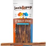 Jack&Pup Bully Sticks 12 Inch Premium Long Lasting Bully Sticks for Medium & Large Dogs, Aggressive Chewers, 12" Naturally Odor-Free Bully Sticks (1lb Pack)