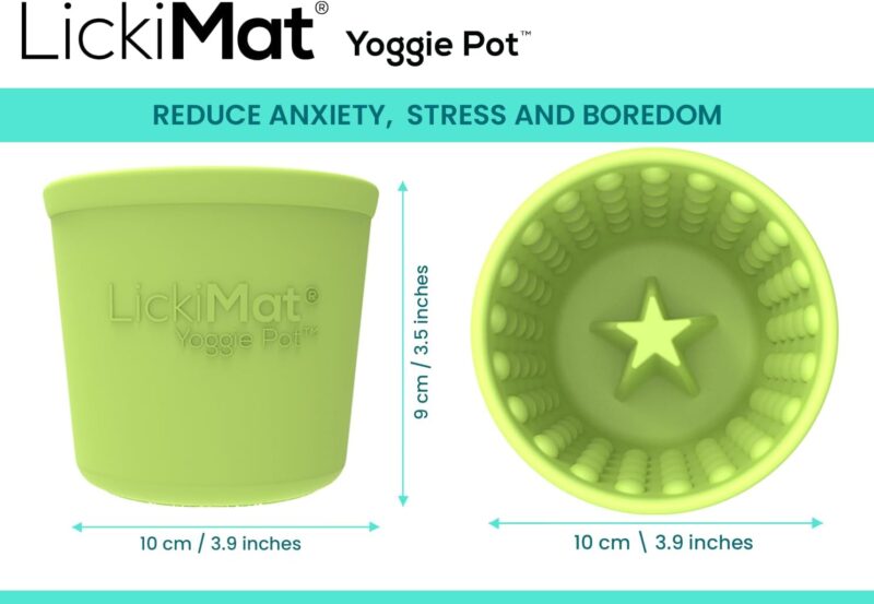 LICKIMAT Yoggie Pot – Distraction, Fun and Enrichment. Long Lasting Rubber Licking Treat Dispenser for All Dog Sizes and Slow Feeder for Small Dogs. The Newest LickiMat - Image 3