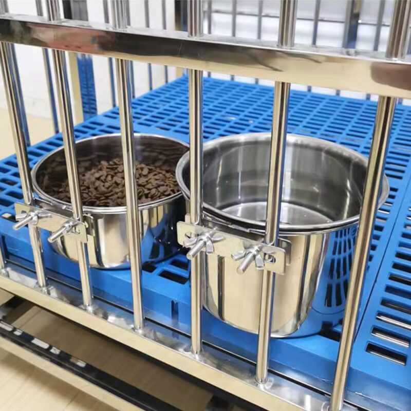 Stainless Steel Dog Bowls, 2 Pack No Spill Dog Crate Water and Food Bowls for Kennel Cage, Kennel Water Bowl Hanging Dog Feeder Dish for Dogs Cat Pets, 40oz & 60oz - Image 7