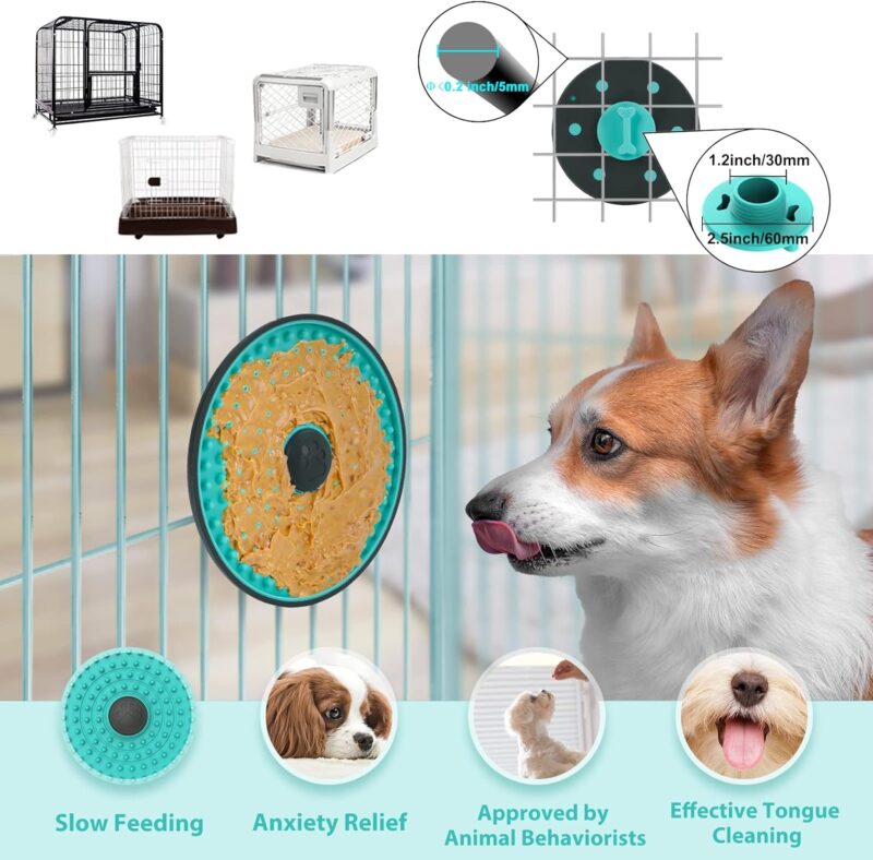 Lick Mat for Dogs, 2 Pcs Dog Crate Lick Pads Slow Feeder, Lick Pad Crate Training Toy Crate Lick Plate,Very Suitable Peanut Butter, Treats Yogurt, Bolognese, for Boredom and Anxiety Relief Licking Pad - Image 3