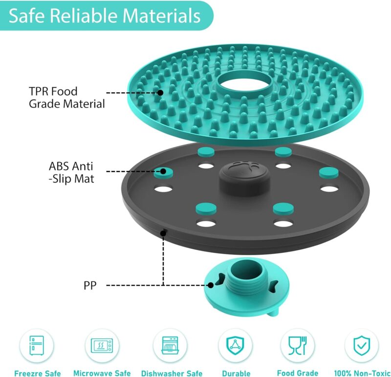 Lick Mat for Dogs, 2 Pcs Dog Crate Lick Pads Slow Feeder, Lick Pad Crate Training Toy Crate Lick Plate,Very Suitable Peanut Butter, Treats Yogurt, Bolognese, for Boredom and Anxiety Relief Licking Pad - Image 5