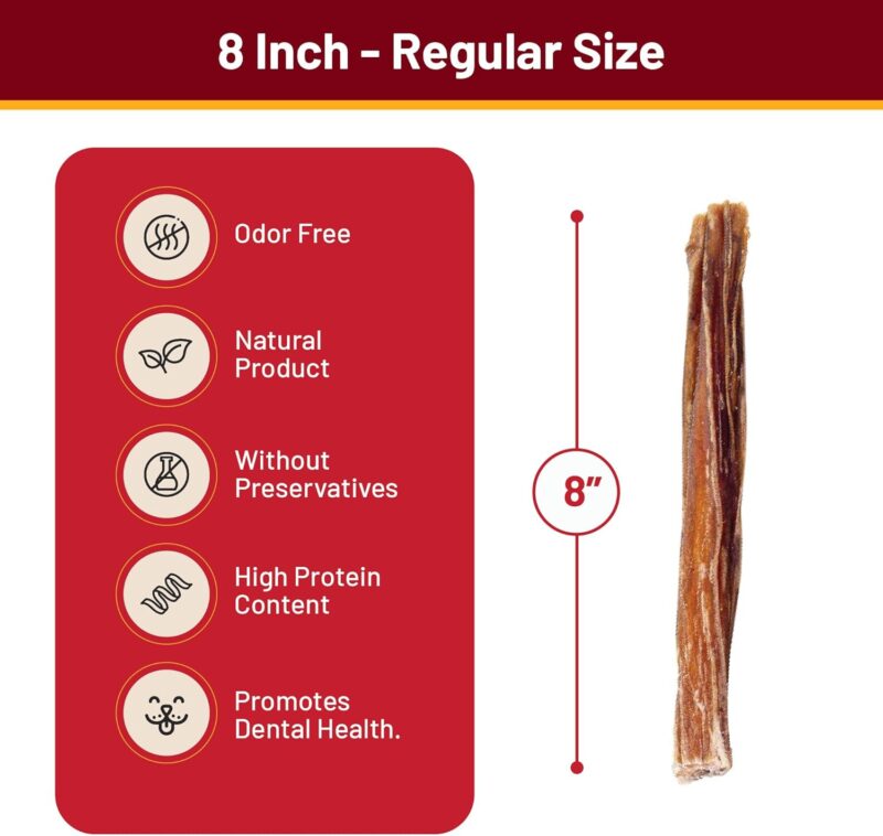 from The Farm Bully Stick 8 inch - Dog Bully Sticks - Odor Free Bully Sticks - Nature Gnaws Natural Dog Chews - Odor Free Bully Sticks for Dogs - Bully Sticks for Medium Dogs - Image 4