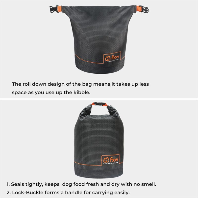 FXW Dog Food Travel Bag，21 Cups Large Capacity for Travel Kibble Storage Perfect for RV Road Trips, Camping, Longterm Dog Boarding Gear Accessories Gray - Image 6