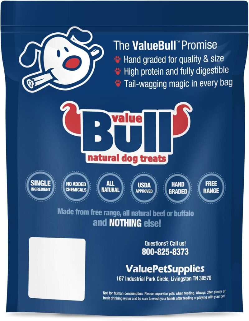 ValueBull Bully Sticks for Dogs, Thick 12 Inch, 25 Count - All Natural Dog Treats, 100% Beef Pizzles, Single Ingredient Rawhide Alternative - Image 4