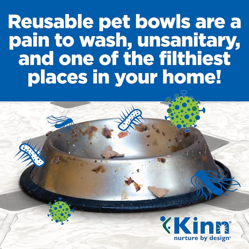 Kinn Kleanbowl Disposable Dog Food Bowls, 8 oz (Pack of 50) - Frame System Refills, Compostable Cat Food Bowls, Leakproof for Pet Feeding - Image 4