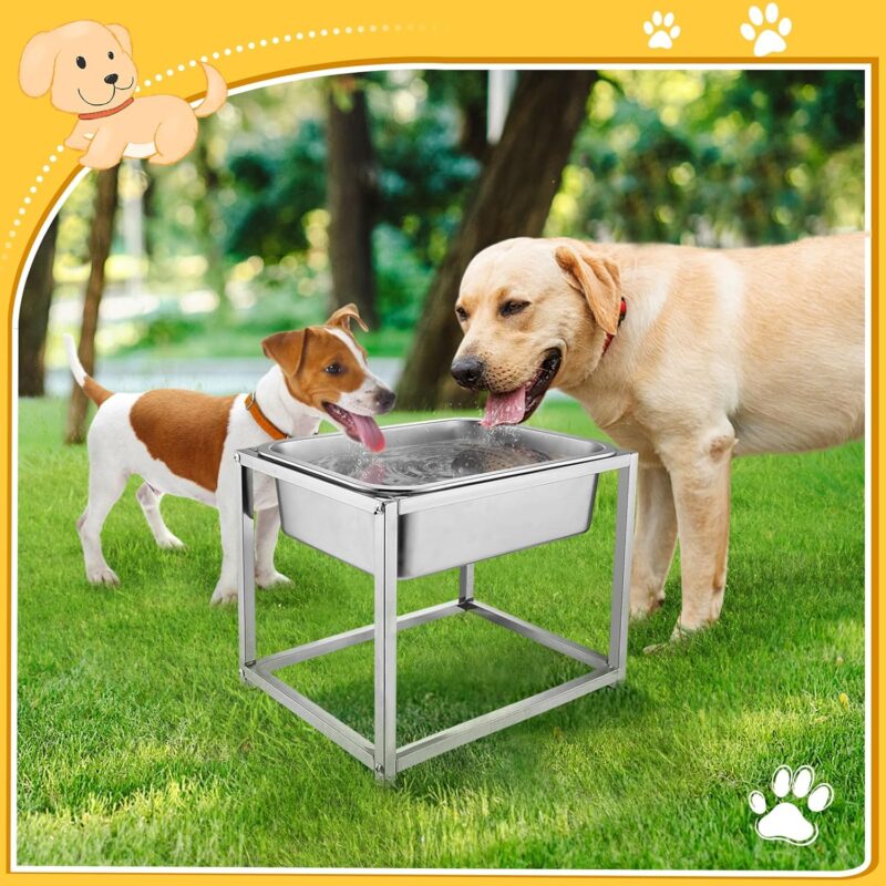 2 Gallons Elevated Dog Water Bowl - Durable Stainless Steel Raised Dog Bowl with Stand for Large Dogs, Easy to Clean and Assemble for Indoor Outdoor (11.8" Tall) - Image 7