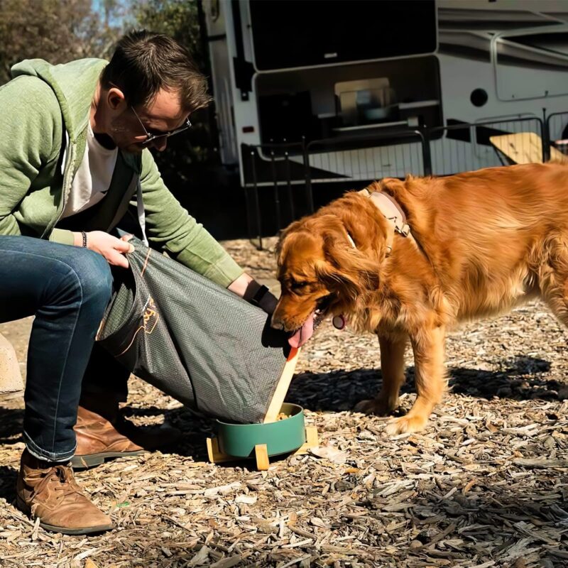 FXW Dog Food Travel Bag，21 Cups Large Capacity for Travel Kibble Storage Perfect for RV Road Trips, Camping, Longterm Dog Boarding Gear Accessories Gray - Image 2
