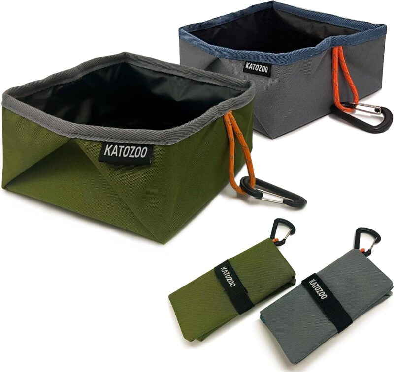 Travel Dog Bowls, 2 Pack 60oz Collapsible Dog Bowls for Food and Water