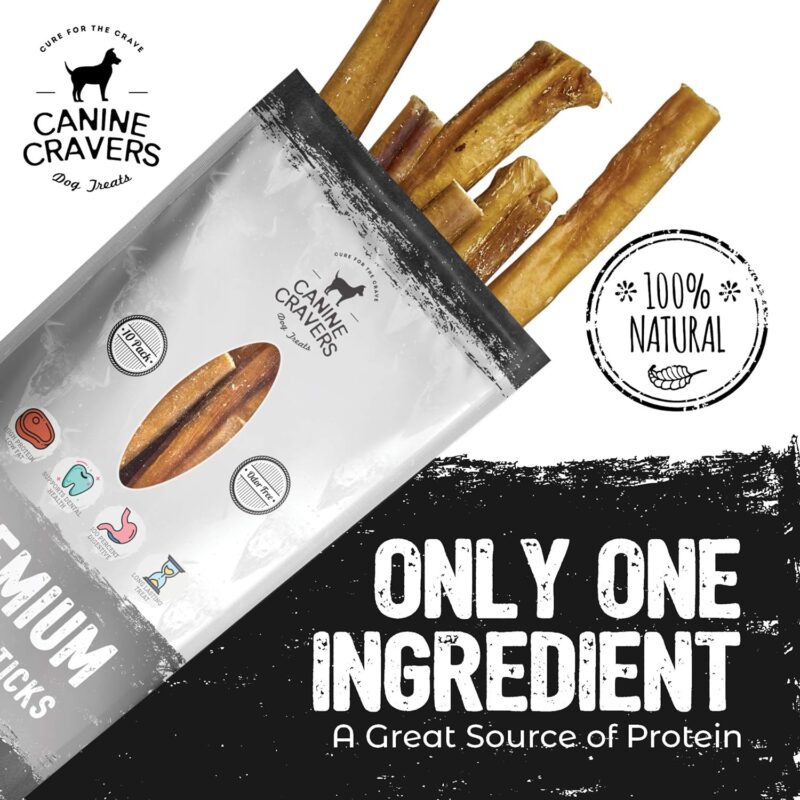 Canine Cravers Maplewood Smoked Bully Sticks 12” Inch - 100% Natural Free Range Grass Fed Beef - Made in Canada Odor-Reduced Long Lasting, Rawhide Free Dog Chews High Protein Low Fat Dental Care - Image 4