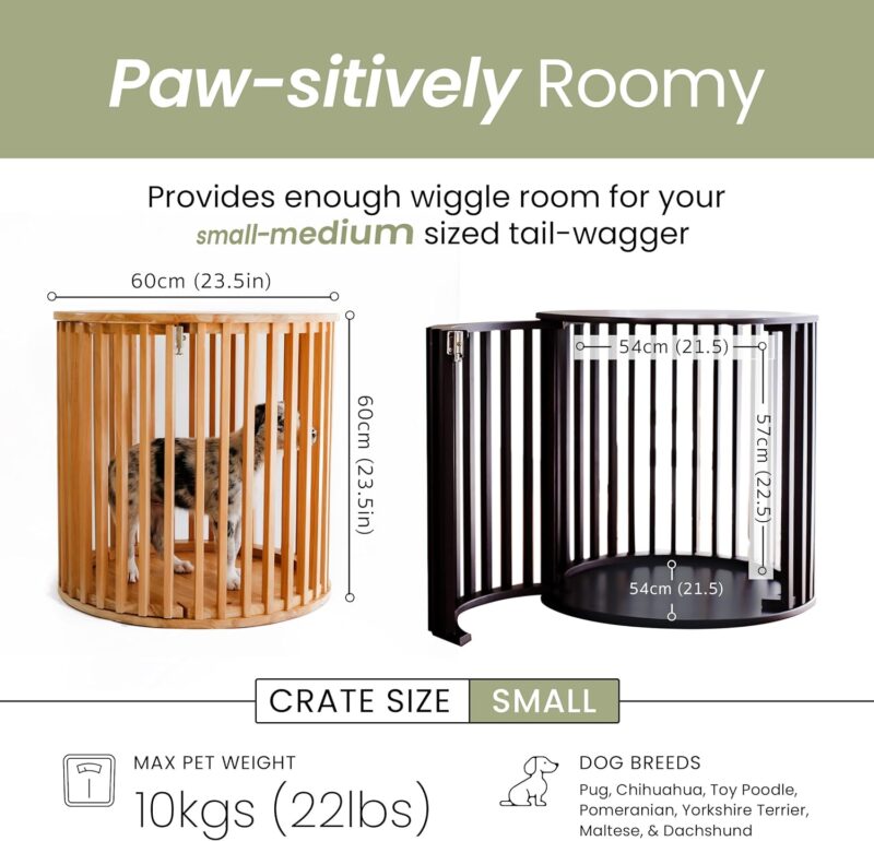 Frankie’s Pets | Dog Crate Furniture | Minimalist Dog Cage Furniture & Wood End Table in 1 | Durable Dog Kennel with Built-in Small Table | Dark Chocolate | for Small-Medium Dogs - Image 3