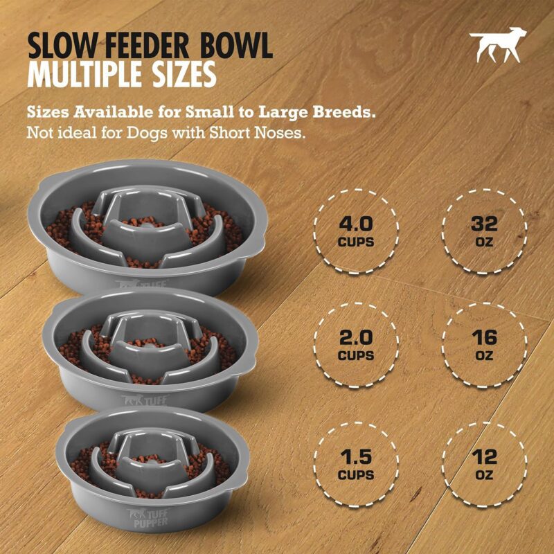 Tuff Pupper Slow Feeder Insert Bowl | Puzzle Maze Slows Down Eating | Elevated Feeder Tray Bowl | Standalone Dog Bowl | Pet Bowl Insert | Easy Clean Dishwasher Safe (2 Cups - Fits 7.5-8 Inch Hole) - Image 9