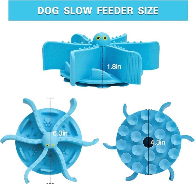 Slow Feeder Dog Bowls Octopus Silicone Slow Feeder Insert Cuttable Dog Slow Feeder Bowl for Large Medium Small Breed Dogs Compatible with Stainless Steel Glass Ceramic Dog Bowls - Image 6