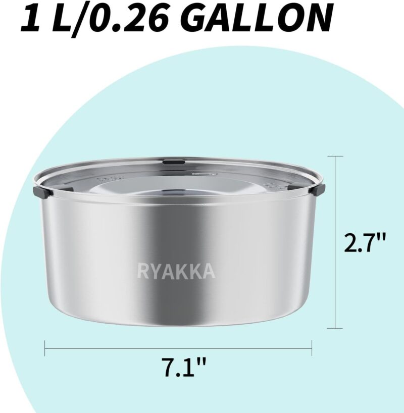 1L/0.26Gallon No Spill and Slow Water Bowl for Small Dogs - Slow Drinking Spill Proof Stainless Steel Dog Water Bowl - Image 6