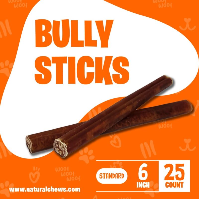 Dog Treats, 6 inch Standard Bully Sticks for Dogs, Fully Digestible 100% Beef Pizzle Single Ingredient, Long-Lasting Chews for Medium Dogs 6" (25 Pack) - Image 3