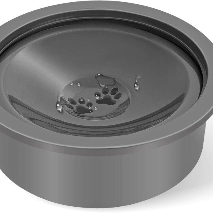 No Spill Dog Water Bowl, Slow Drinking Non Spilling Water Dish, Fits into Elevated Pet Feeder, 30oz Messy Drip Proof Slobber Stopper Water Dispenser for Dogs