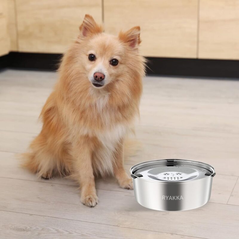 1L/0.26Gallon No Spill and Slow Water Bowl for Small Dogs - Slow Drinking Spill Proof Stainless Steel Dog Water Bowl - Image 5