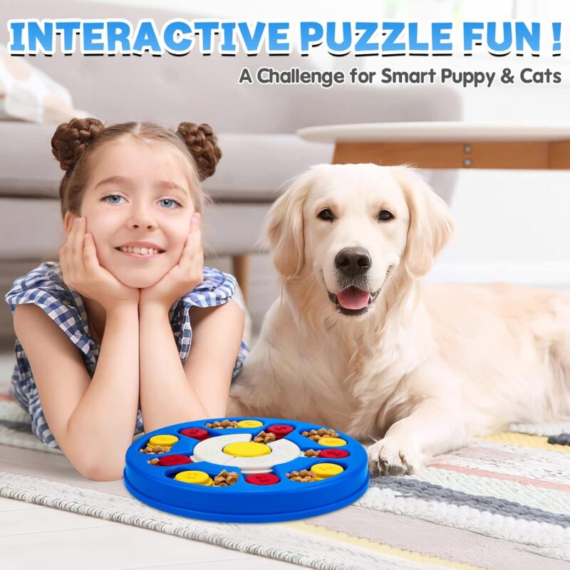 Interactive Dog Puzzle Toys, Treat Dispenser & Slow Feeder for Dogs & Cats, Mental Enrichment & IQ Training, Levels 1-3 - Image 7