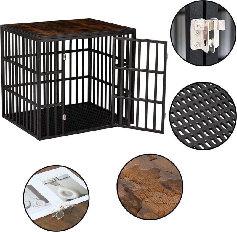 Heavy Duty Dog Crate for Medium Large Dog, Strong Metal Frame Dog Cage Dog Kennel for Indoor Outdoor, Dog Crate End Table with Lockable Door, 38''/Black - Image 2