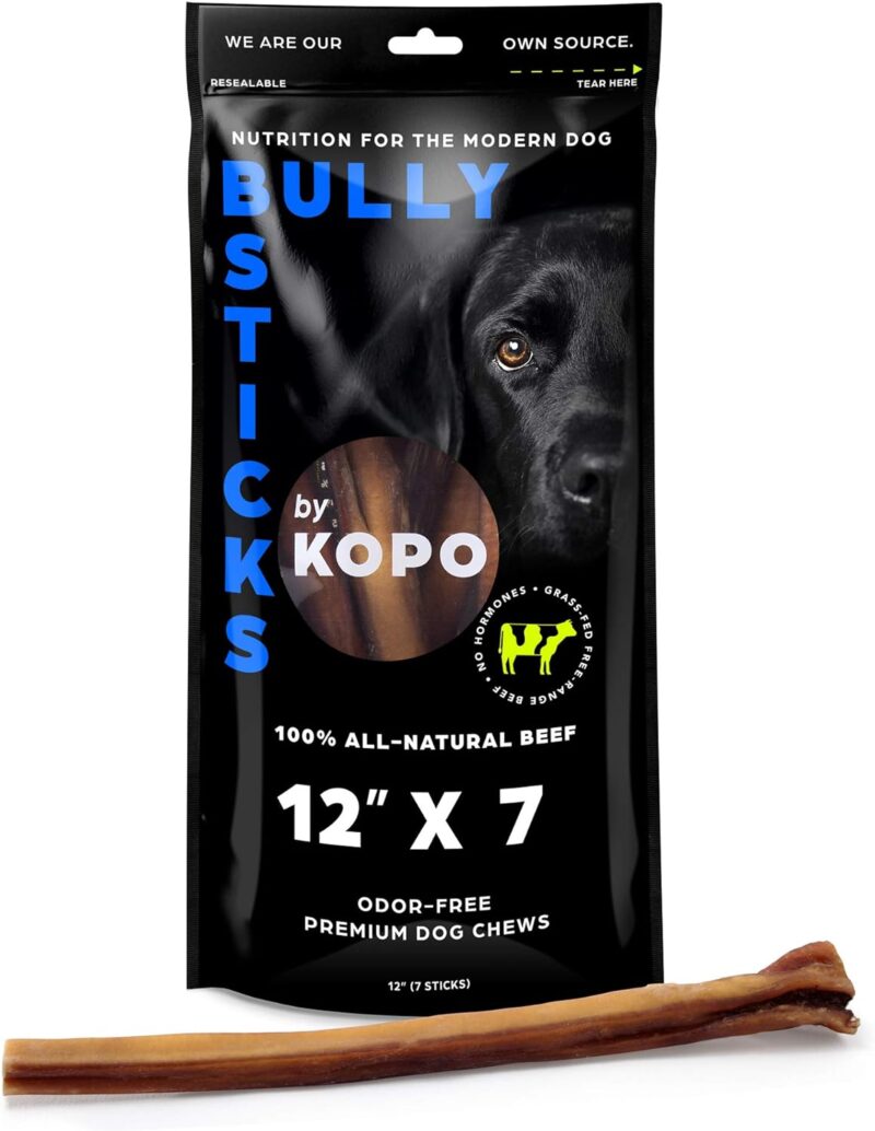 Kopo Bully Sticks 12-inch (7 Pack) - Odor Free Natural Dog Treats - 100% Beef, Fully Digestible, Long Lasting, No Hide Dog Chews - Image 2