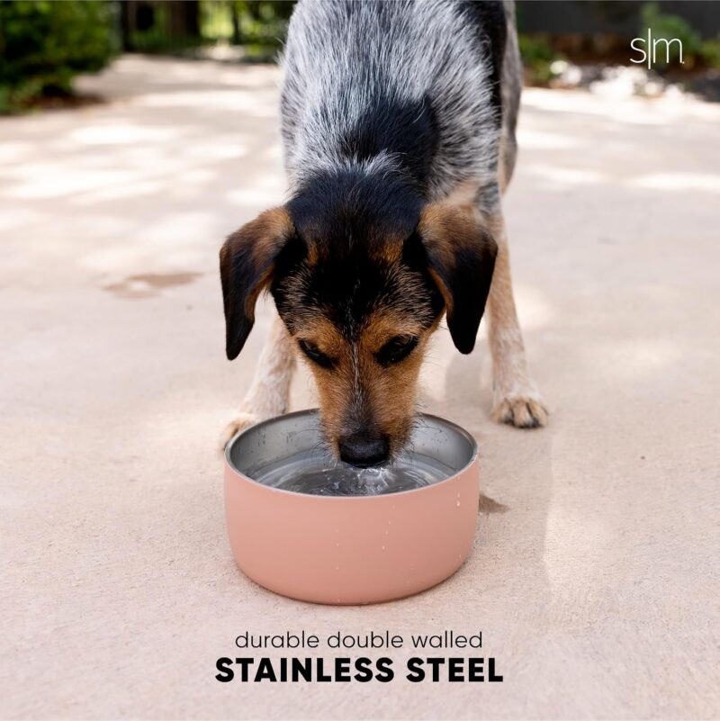 Simple Modern Stainless Steel Pet Water Bowl for Dogs & Cats | Insulated Stainless Steel Food Bowls for Dog Cat | No Tip No Slip BPA Free | Bentley Collection | Large (8 Cups) | Midnight Black - Image 3