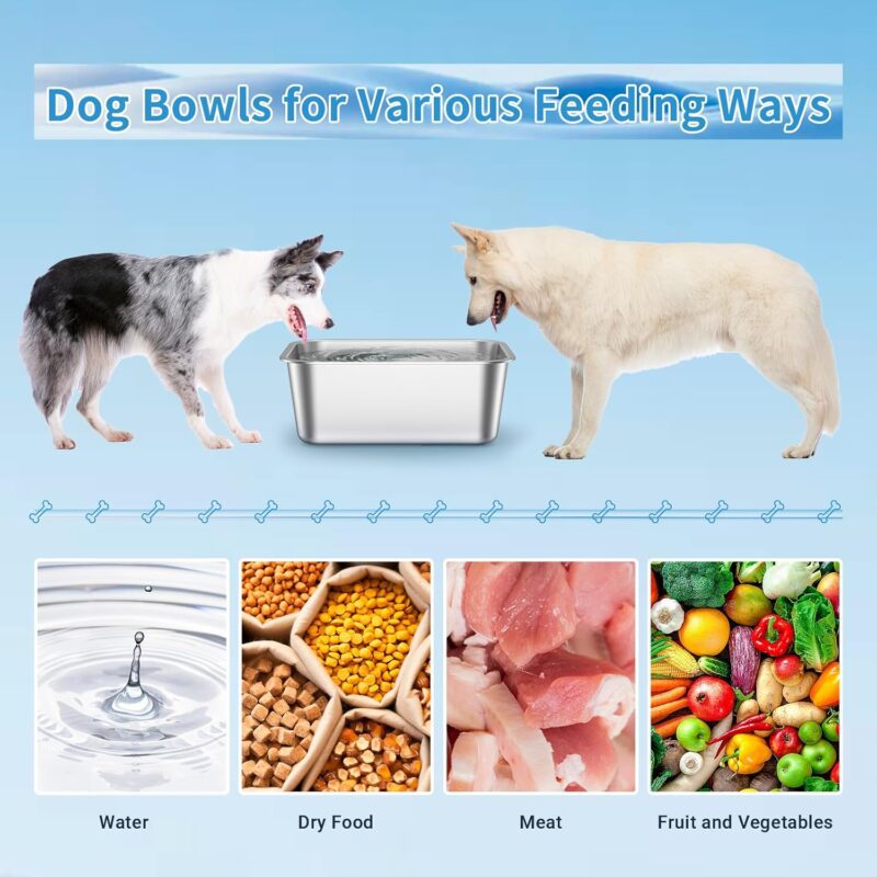 3 Gallons Extra Large Dog Water Bowl, Large Stainless Steel Dog Bowl, Durable Metal Dog Food and Water Bowls Indoor Outdoor, Large Capacity Dog Bowls for Large, Medium Breed - Image 3