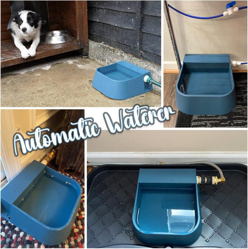 Lesypet Dog Automatic Water Bowl, Outdoor Dog Water Bowl Auto-Fill Waterer Float Valve Bowl for Dog Goat Cat, Blue 2L - Image 6