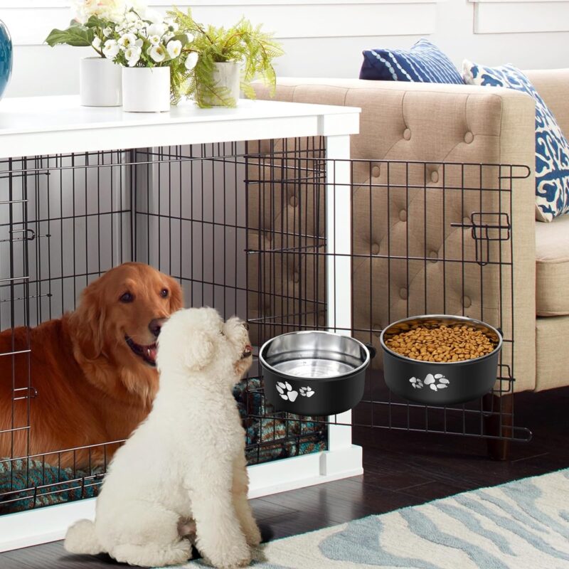 Kennel Water Bowl, Stainless Steel Dog Crate Water Bowl No Spill, 2 Pack Hanging Dog Bowls for Kennel Cage Crate, Metal Pet Dog Food Water Bowl Feeder Dish for Medium Large Size Dogs - Image 7