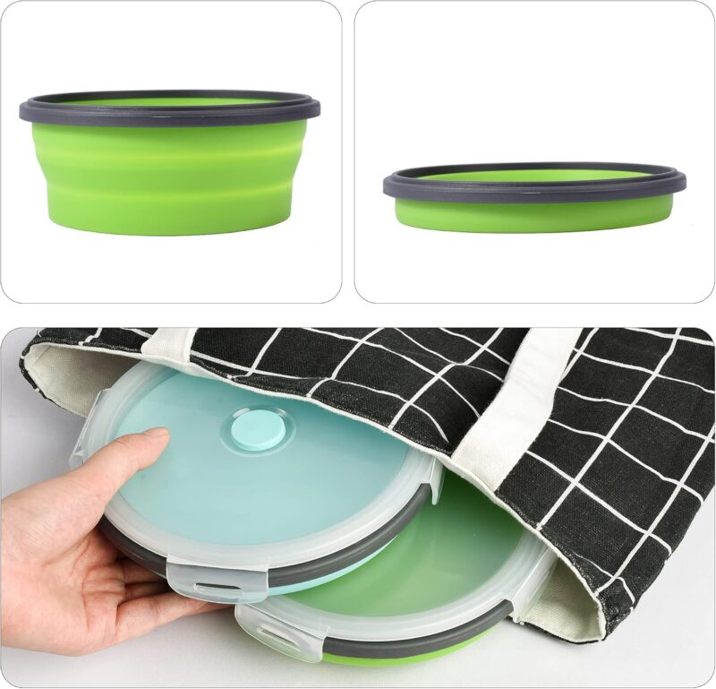 Collapsible Dog Bowls with Lids, 2 Pack Travel Dog Bowls for Small Size Dogs, Silicone Portable Dog Food Bowls Water Cup Cat Bowls Dish for Camping Traveling Walking, 12 oz 350ml - Image 7