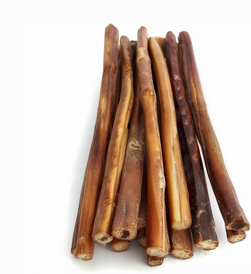 12 Inch Bully Sticks Standard Size, Odor Free, Fully Digestible, Long-Lasting Consumption, Dog Chew for All Dogs, Dog Treats (10 Pack)