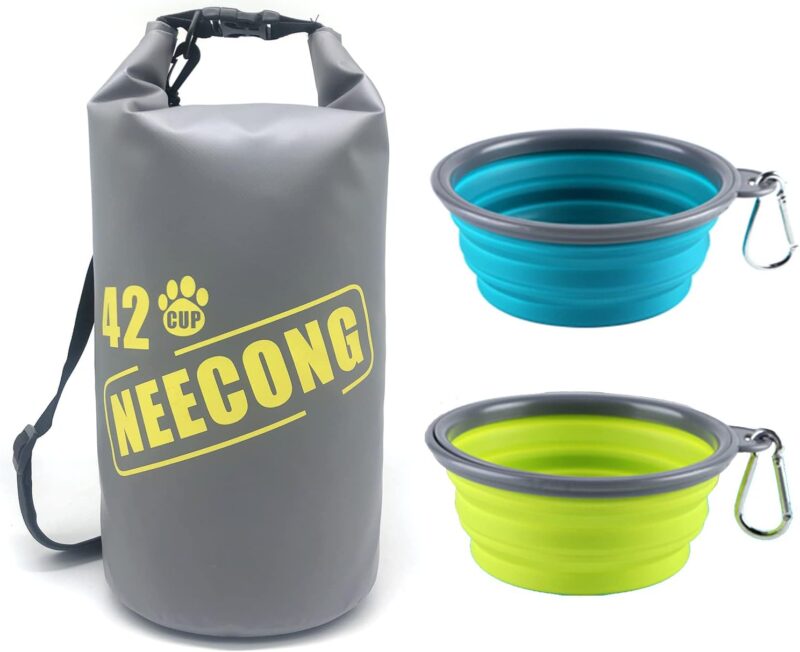 Dog Food Travel Bag With Collapsible Dog Travel Bowls, 42 Cup Dog Food Storage System for Camping, Travel and Everyday-10L Dog Food Dry Bag - Image 7