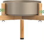 Vantic Dog Bowl Stand for Large Dogs, Adjustable Elevated Dog Food Stand for 6.5-11" Wide Bowls, Sturdy Bamboo Raised Dog Bowl Holder(Bowl Not Included), 16" L x 16" W x 12" H