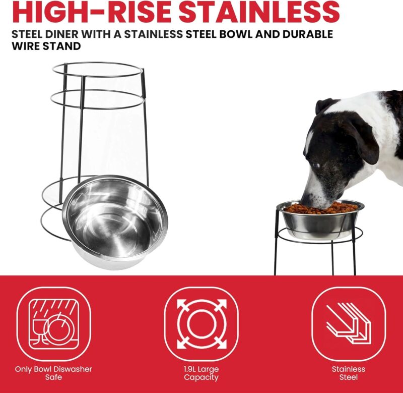 SPOT Elevated Dog Feeder, Stainless Steel, Single Bowl, Hygienic, Easy to Clean, Promotes Proper Posture, Ideal for Medium and Large Breeds, 14-Inch - Image 4