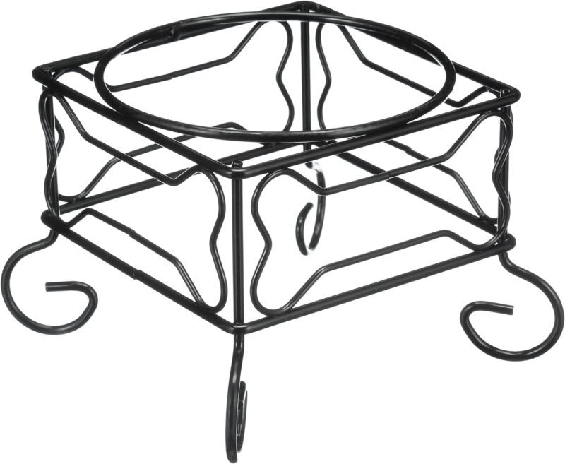 Wrought Iron Stand with Single Stainless Steel Bowl Size: Medium (7" H x 9.5" W x 9.5" D) - Image 5