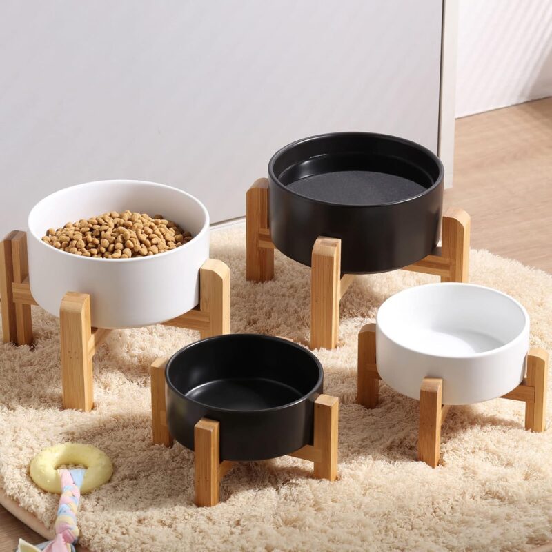 Petygooing White Elevated/Raised Ceramic Dog Bowl for Small Breeds, Dog Food Water Dish with Stand,Pet Feeding Bowl with Anti Slip Rubber for Cats and Small Dogs Puppy 13.5 OZ (5.1In / 1.7 Cups) - Image 7