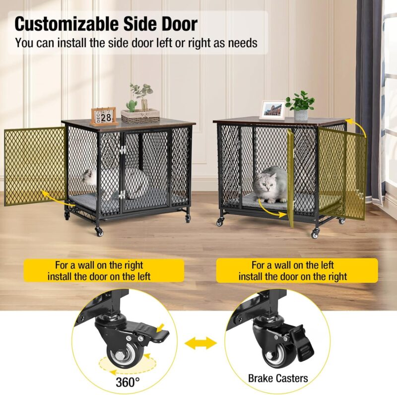 Aivituvin Cat Furniture Cat House for Indoor Cats End Table Can Enclosure Cat Condo for Living Room, Bedroom, Movable - Image 5